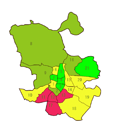 Mapa IDH por distritos Madrid